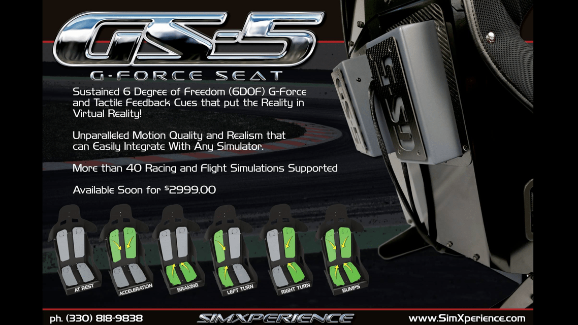 SIMXPERIENCE GS-5 : Le nouveau G-Force Seat est disponible
